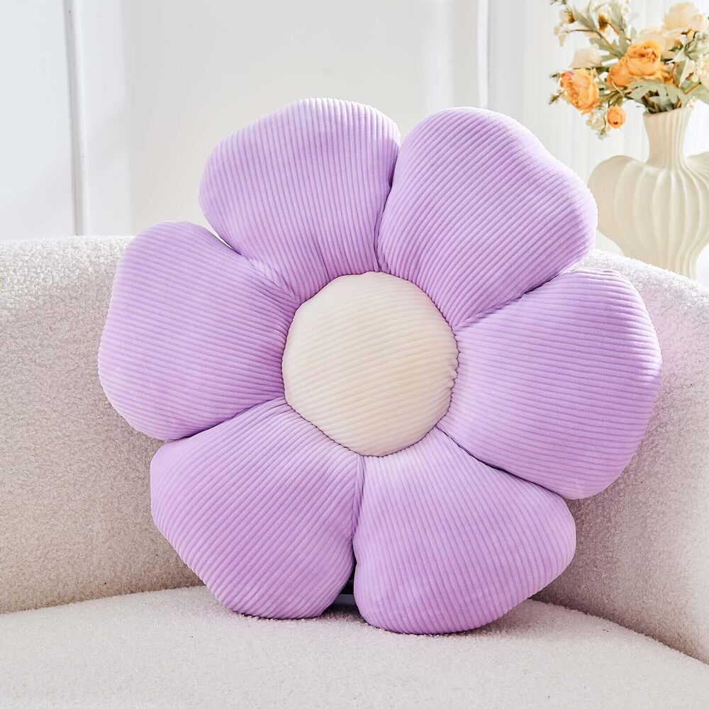1411 Lavender Flower Pillow 14.9" Cute Flower Shaped Floor Pillow